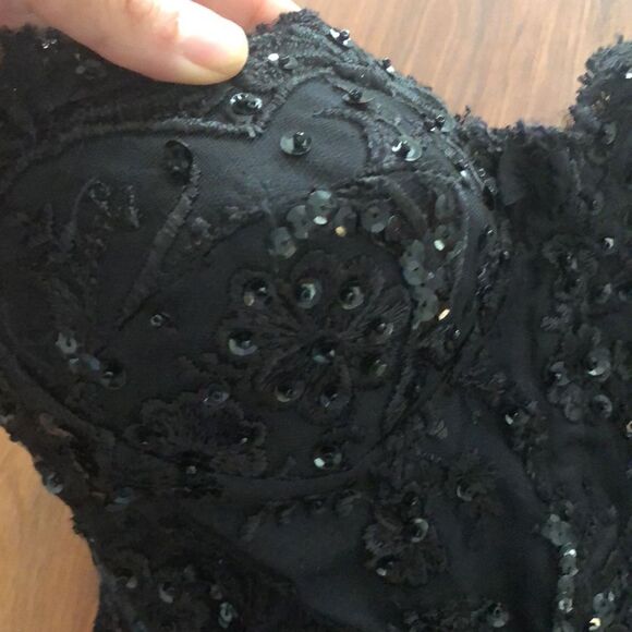 Blue Marien Black lace beaded bustiers size M New York Paris Italy - Picture 3 of 7